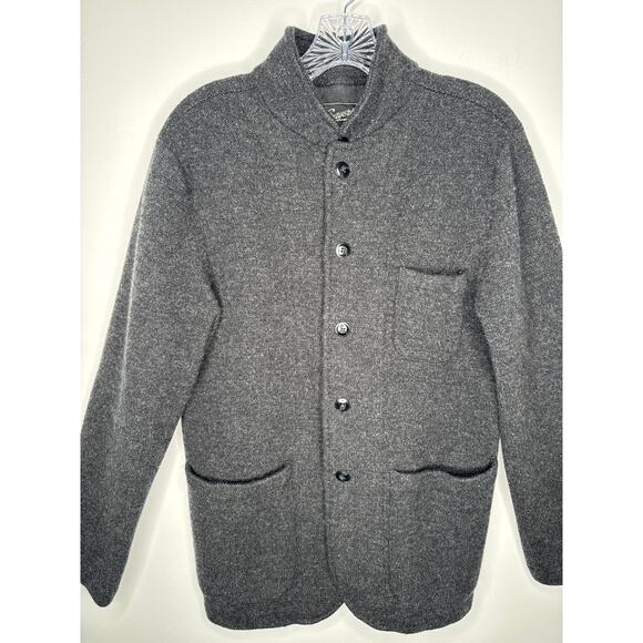 Grayers 100% Lambswool Charcoal Preppy Jacket Cardigan Mens medium - Picture 14 of 16